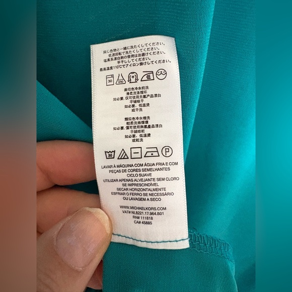 Michael Kors Turquoise Blouse with Gold Detail - Picture 5 of 6